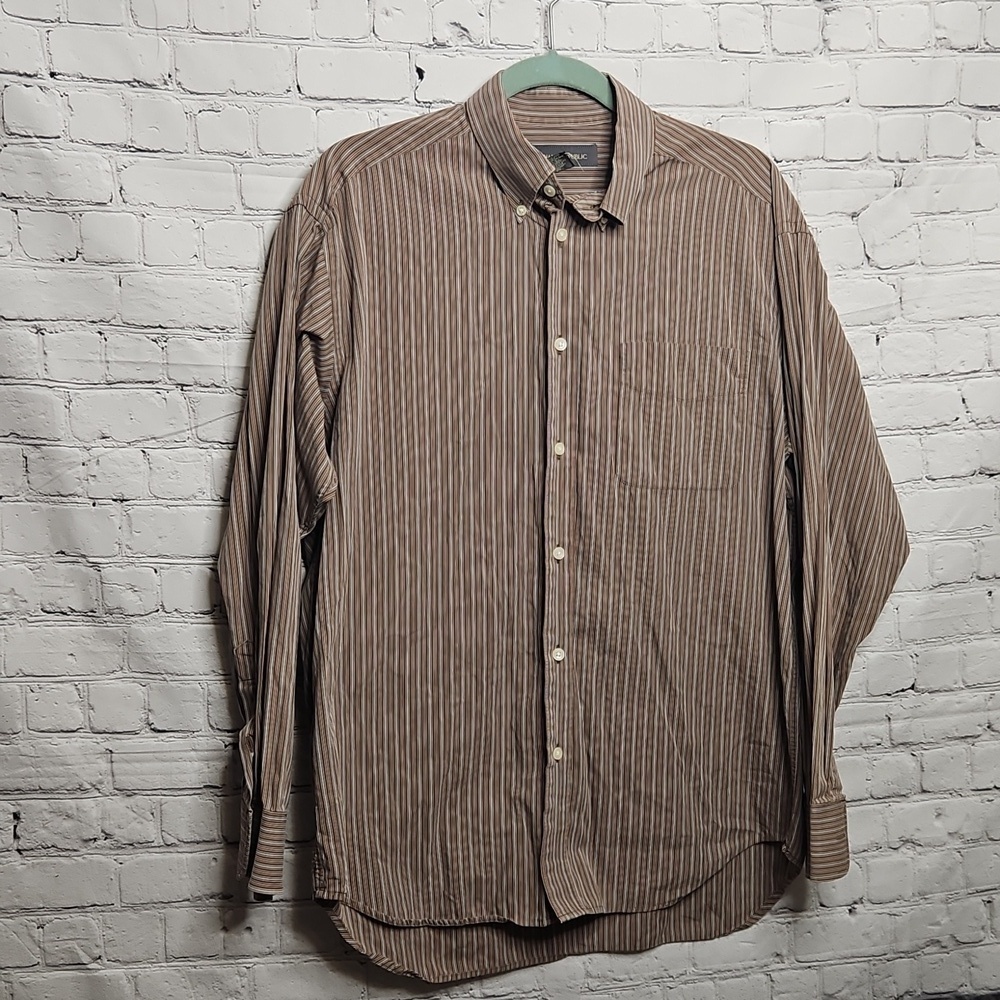 Banana Republic Striped Button Down Dress Shirt Medium
